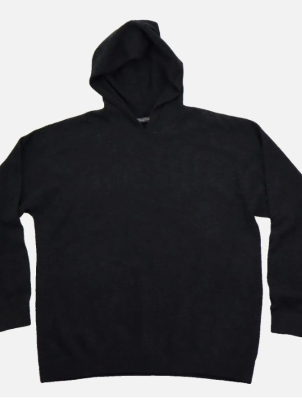 Structure Woolblend Tight-Knitted Hoodie Men's Size XL Dark Grey 80% Lambswool